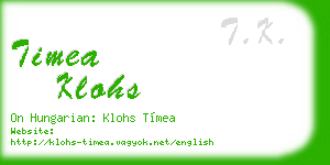 timea klohs business card